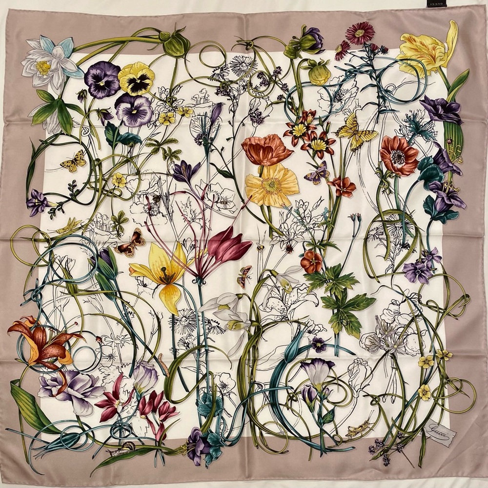 Gucci Silk Floral Scarf